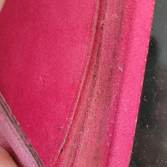 LOUIS VUITTON LV Iphone X phone Card Case Leather Brown Pink Monogram Bifold - Picture 4 of 11